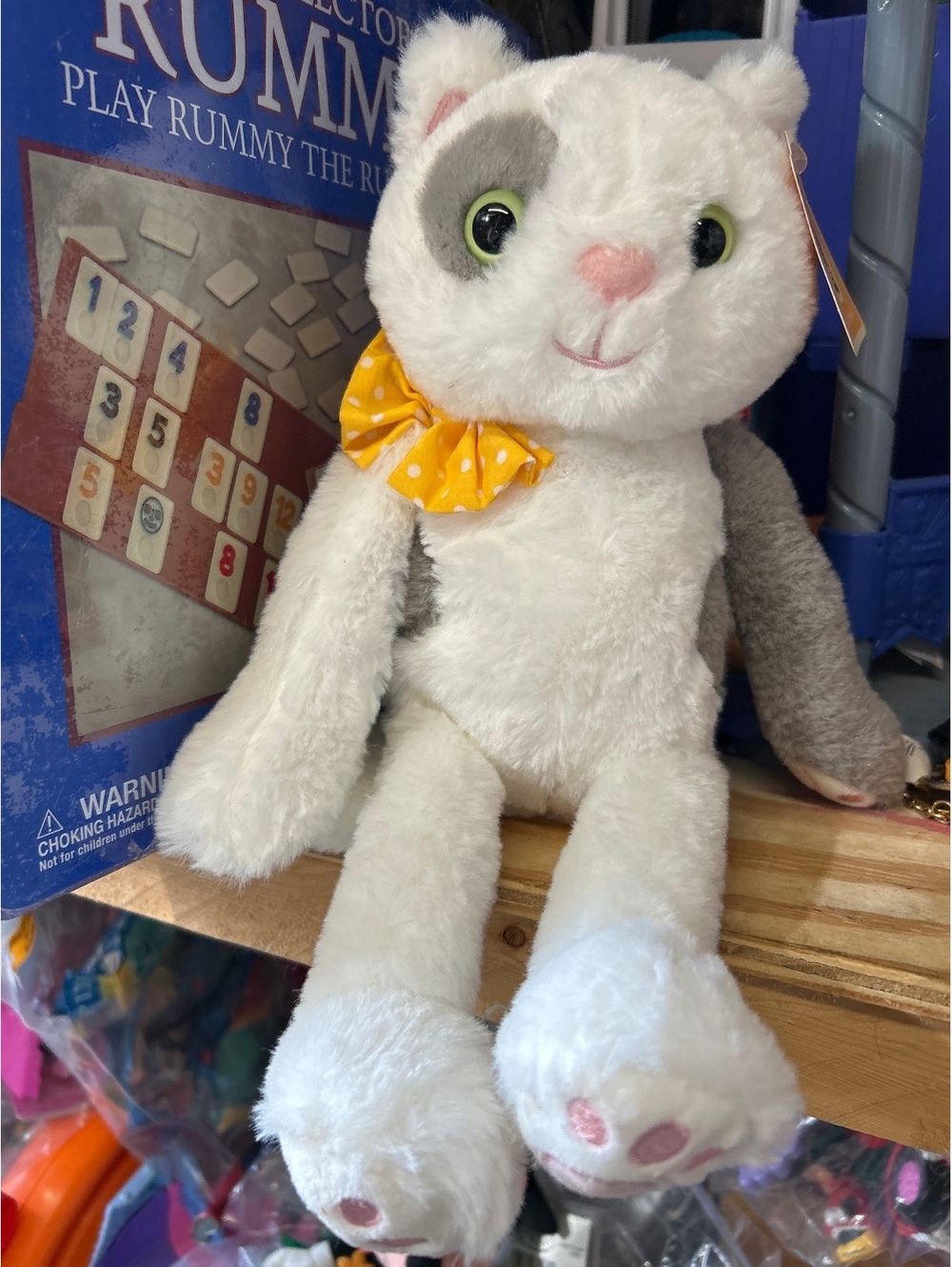 Farlee and Friends Plush Cat with Yellow Polka Dot Bow
